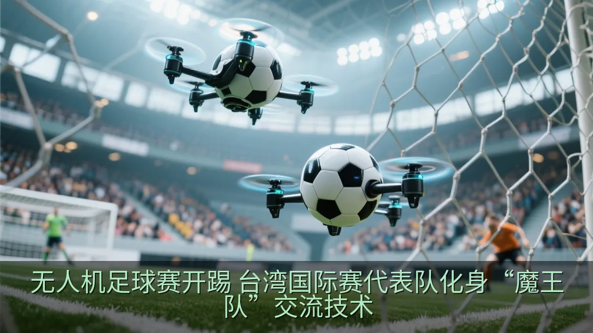 无人机足球赛选手进行攻防对抗