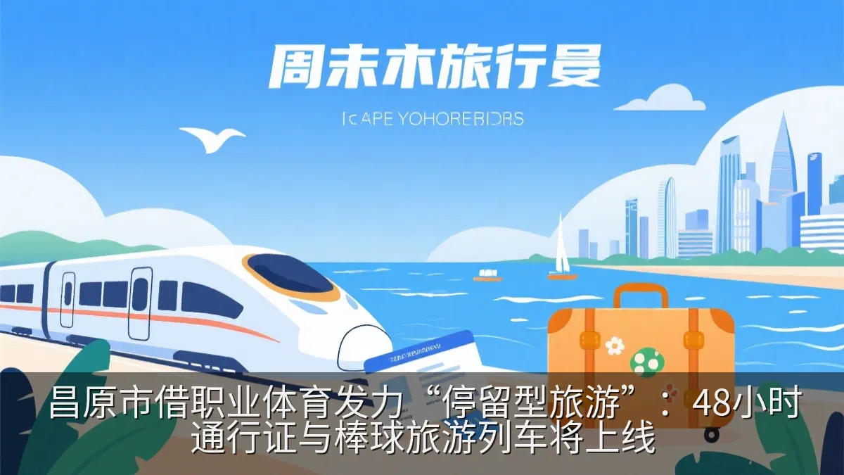 城市旅游通行证与周末列车旅行概念画面